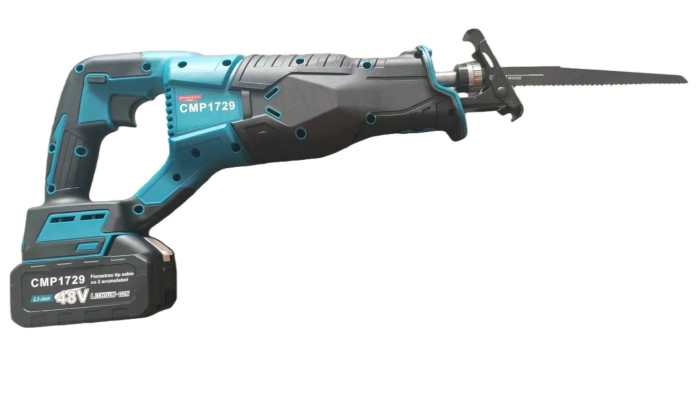 Fierastrau tip sabie cu acumulator, 48V, 2 acumulatori, 4 panze, geanta de transport [5]