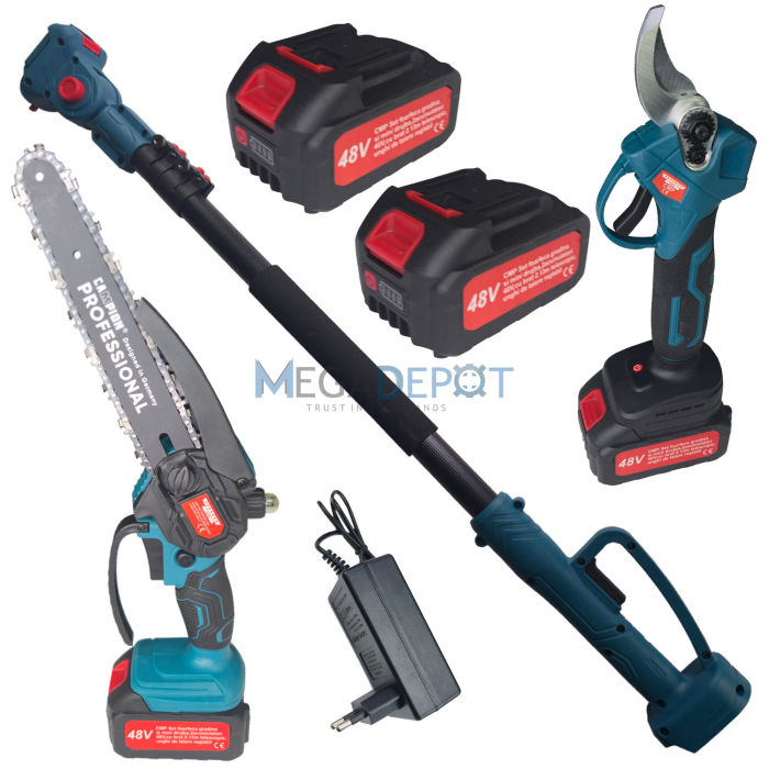 Foarfeca de crengi + Minifierastrau + Extensie 2m ALTAI Campion PRO, 48V/6Ah, 2 Acumulatori [5]