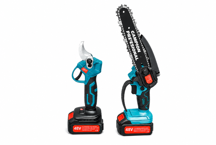 Foarfeca de crengi + Minifierastrau + Extensie 2m ALTAI Campion PRO, 48V/6Ah, 2 Acumulatori [10]