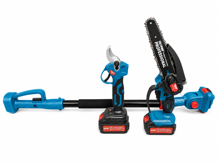 Foarfeca de crengi + Minifierastrau + Extensie 2m ALTAI Campion PRO, 48V/6Ah, 2 Acumulatori [7]