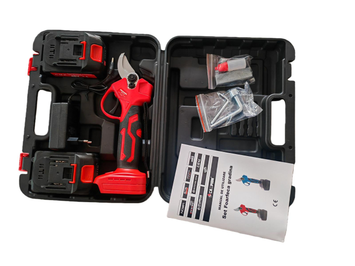 Foarfeca de taiat crengi 48V/8Ah, 2 acumulatori, incarcator, geanta de transport [3]