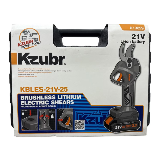 Foarfeca de taiat crengi Kzubr, 21V/2Ah, Diametru taiere 25mm, Genta de transport [3]