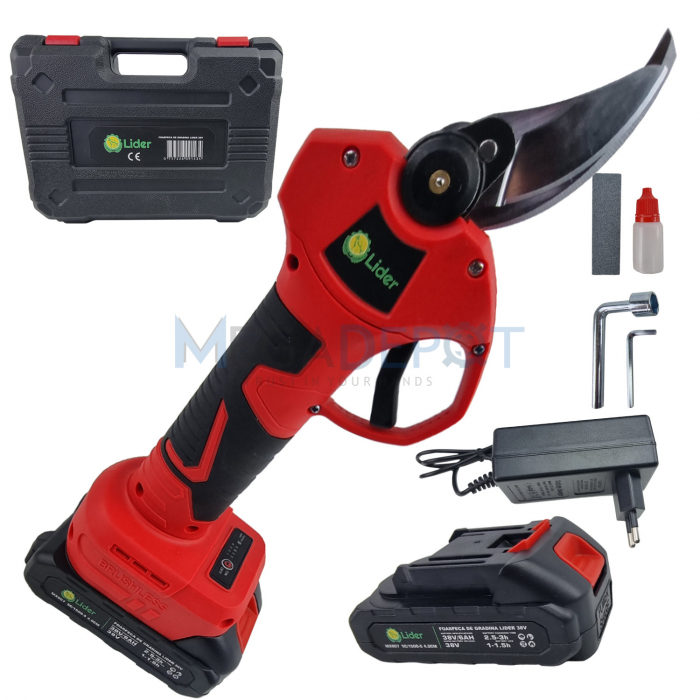 Foarfeca electrica cu 2 x acumulatori LIDER 36V, 6000mAh, geanta de transport [2]
