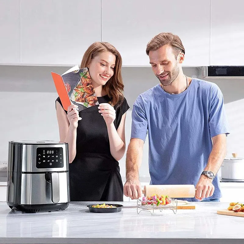 Friteuza cu aer cald Rosberg RP51980M, 1400W, 5.5L, Reglare temperatura 80-200°C, Temporizator, 8 programe, Inox [4]