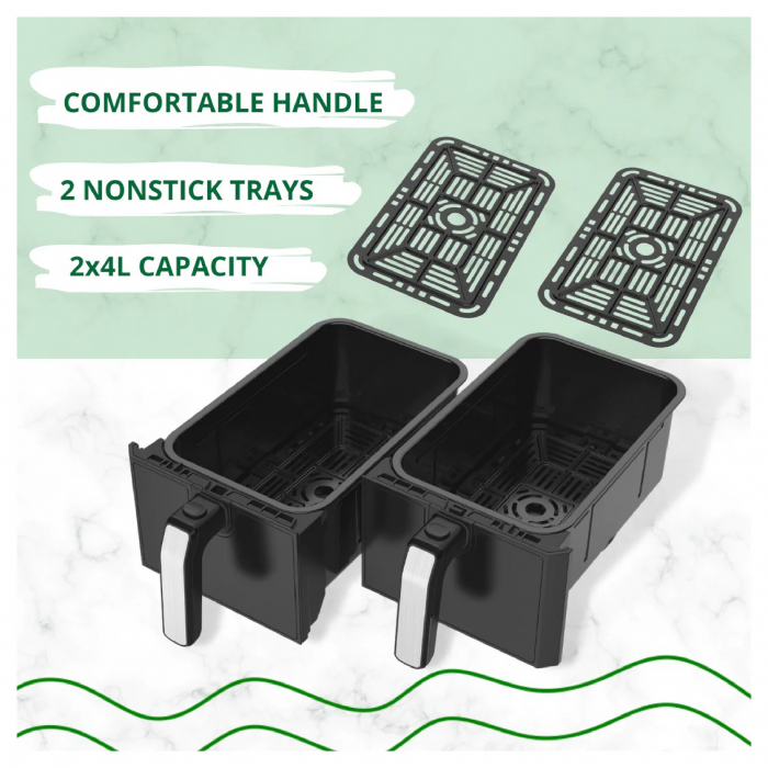 Friteuza dubla Just Pefecto JL-09, 1700W, Capacitate cosuri 2x4L, Timer 90min., Temperatura reglabila [5]