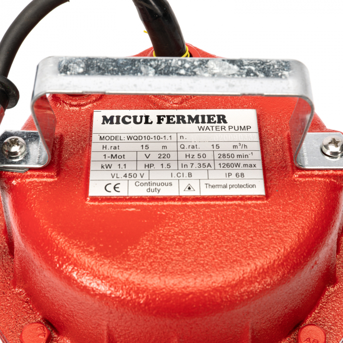 Pompa apa murdara Micul Fermier WQD10-10-1.1, 16m,1.1 KW, Rosie [4]