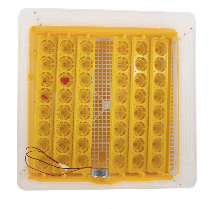 Incubator automat  Micul Fermier GF-1257, 180W, 48oua gaina/132oua prepelita  Incubatorul automat  Micul Fermier GF-1257, 180W, este construit pe principiul incubatorului de suprafata, ouale fiind asezate intr-un singur strat. Carcasa, din masa plastica termoizolanta, asigura pastrarea temperaturii interioare. Incalzirea este asigurata de o rezistenta electrica termostatata.  Capacitatea lui este de 48 oua gaina si 132 oua prepelita.  CARACTERISTICI GENERALE/ SPECIFICATII TEHNICE  Tip produs: Incubator oua Brand: Micul Fermier Afisaj digital: DA Capacitate: 48oua gaina/132oua prepelita Control temperatura: Automat Control umiditate: Automat Dispozitiv intoarcere: Automat Material de costructie: Plastic Carcasa:  Masa plastica termoizolanta UM/PCS: 1 Temperatura mediului ambiat: +20gradeC Umiditatea mediului ambiat: 0.85 Putere (W): 180W Tensiune alimentare: 220V   ACCESORII INCLUSE   1 x  Incubator automat  Micul Fermier GF-1257, 180W, 48oua gaina/132oua prepelita [3]
