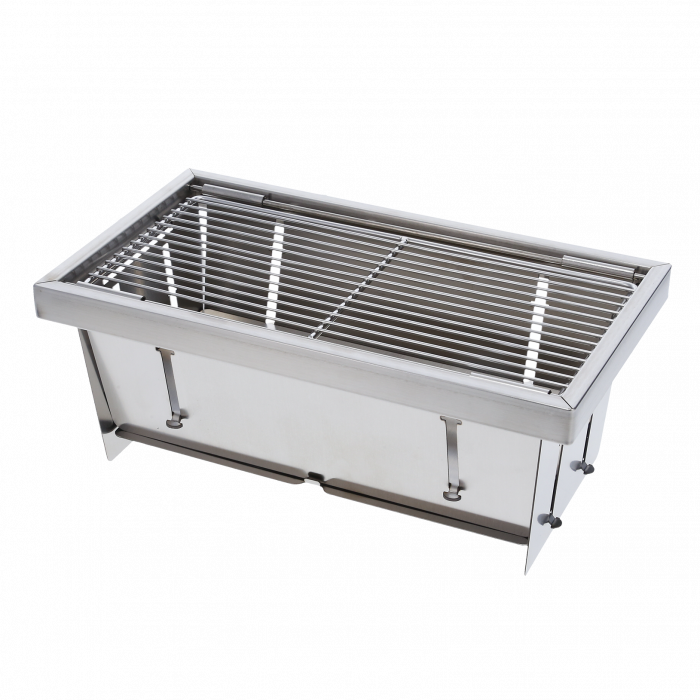 Gratar pliabil si portabil din inox Bohmann BHBBQ, 32x21.5x14.5cm, Argintiu [3]