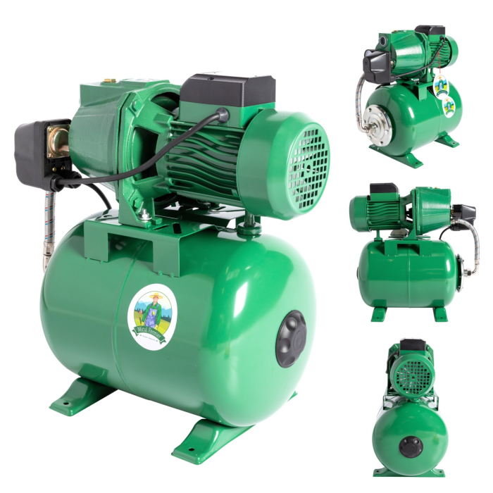 Hidrofor Micul Fermier 1.5 kW, debit maxim 3000l/h, inaltime maxima de pompare 53m, corp pompa fonta, capacitate vas expansiune 24 litri [5]