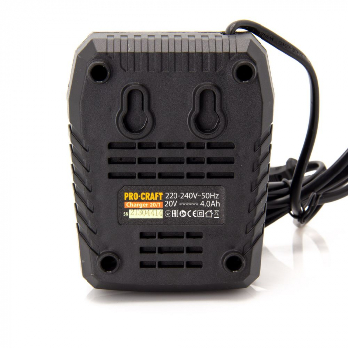 Incarcator acumulatori Procraft 20V, 4 Ah, Cablu alimentare 1.4 m [2]