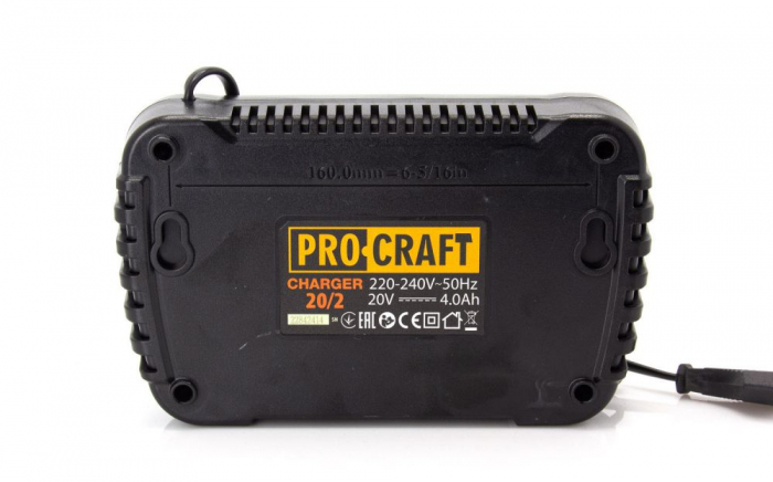 Incarcator dublu acumulatori Procraft 20V, 4 Ah, Cablu alimentare 1.4 m [2]