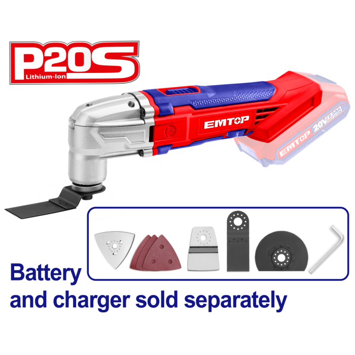 Instrument multifunctional fara acumulator si incarcator, 6 viteze, 8 accesorii - ELMF2022, EMTOP