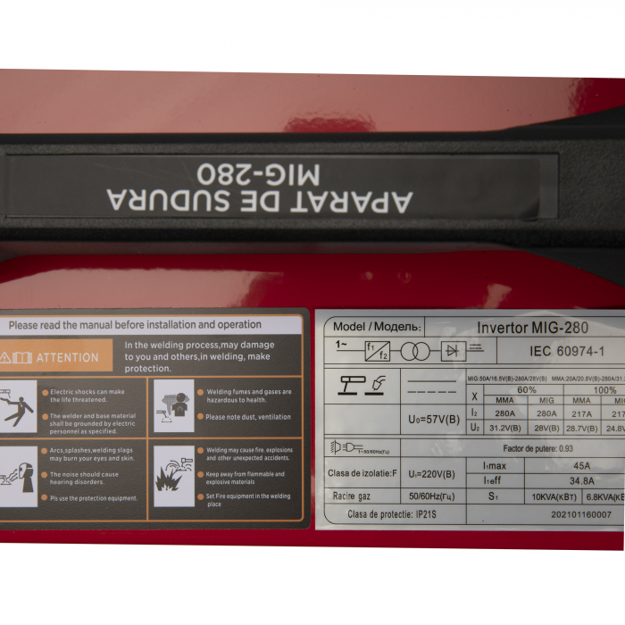 Invertor Micul Fermier MIG-280 GF-0755, 280A, electrod 1.6 - 4.0mm, sarma 0.6 - 1.2mm [8]