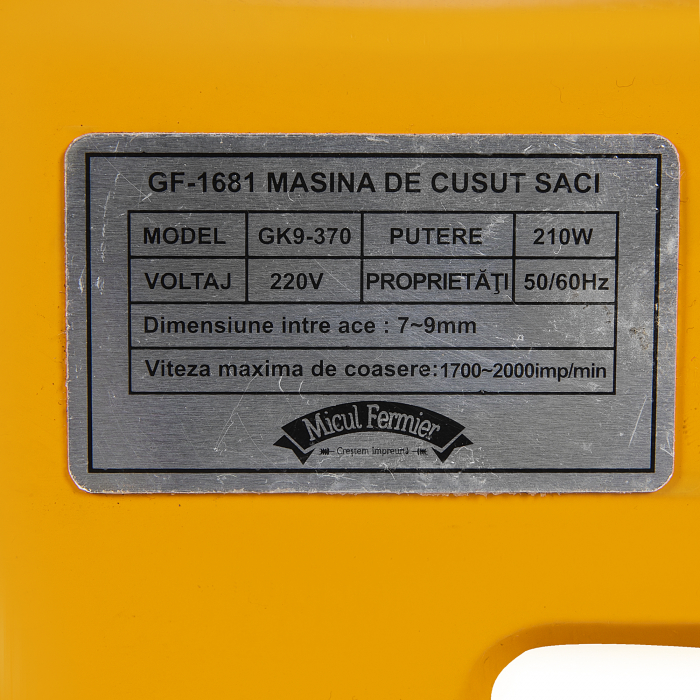 Masina de cusut saci Micul Fermier GF-1681, 210W,1300-1700imp./min., Ac GK9-370 [7]