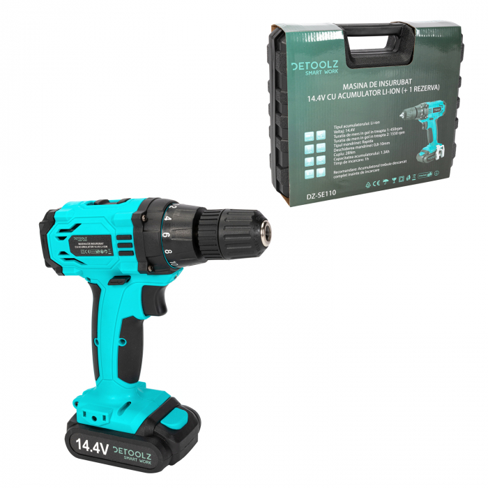 Masina de insurubat, cu acumulator, Detoolz DZ-SE110,14.4V, Li-ion [7]