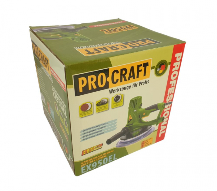 Masina de slefuit pereti Procraft EX950EL, 710W, 180mm, 1200-2500RPM, aspirator + sac [9]
