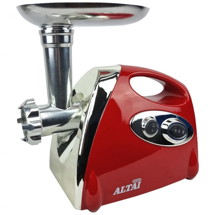Masina electrica de tocat ALTAI MGB-120, 3000W, Rosie, functia revers,  accesoriu carnati, cutit inox, 3 site, motor cupru [2]