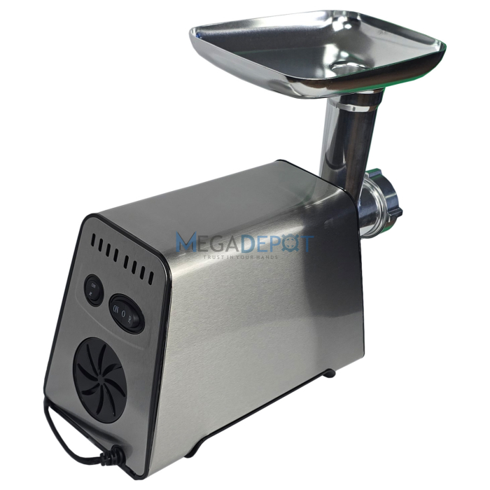 Masina de tocat carne, electrica, 3500W, Functie Reverse, 3 site incluse, Accesoriu carnati, Accesoriu chiftele, Inox [2]