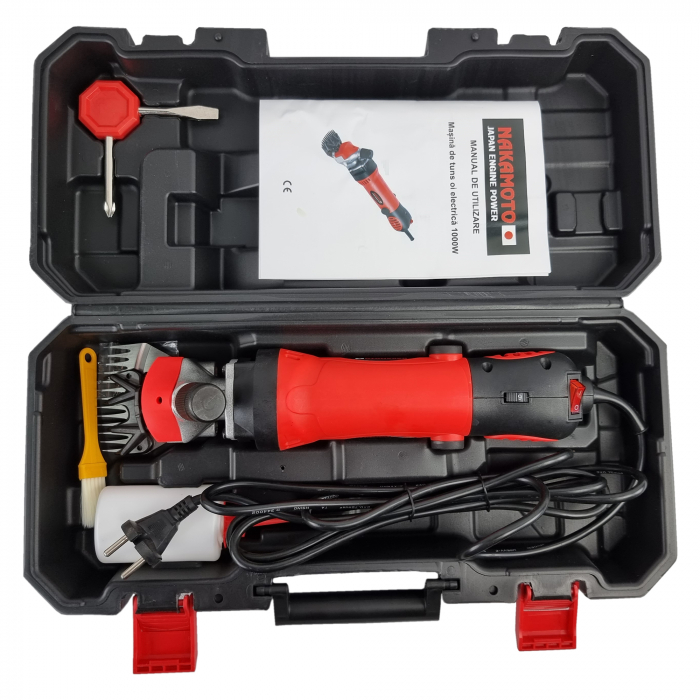 Masina de tuns NAKAMOTO 1000 (Oi, capre, caini de talie mare), 1000W, 2400RPM, 13+4, Accesorii incluse [9]