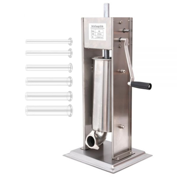 Aparat de umplut carnati profesional Elefant ML-S5, 5Kg, Mecanic, Inox-integral, 6 palnii incluse [6]