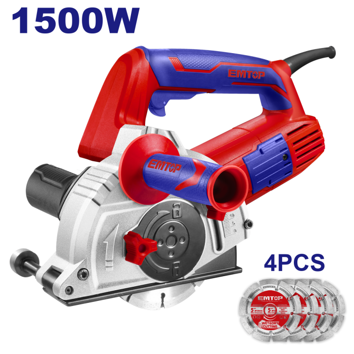 Masina electrica de debitat canale 1500W, adancime taiere 3-29mm, latime 8-30mm, 4 discuri incluse - EMCR15001, EMTOP