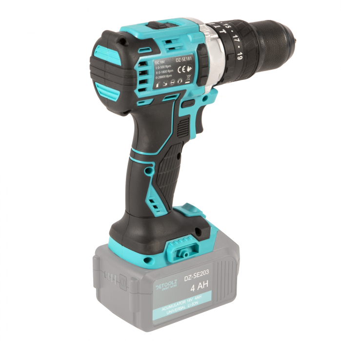 Masina gaurit/insurubat Detoolz DZ-SE181, cu percutie, 45Nm, 18V, pe acumulator, fara acumulator si incarcator inlcuse [3]