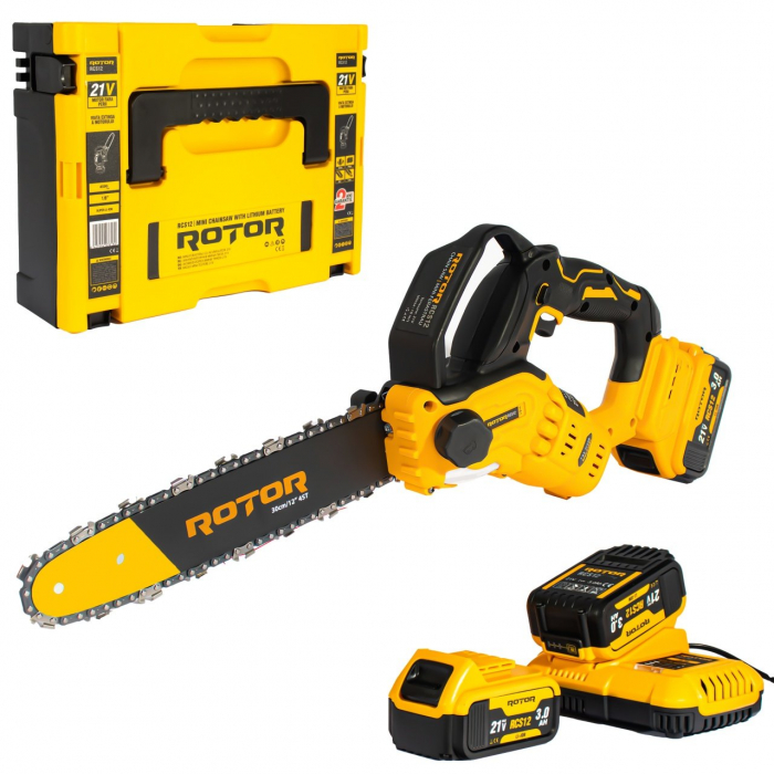 Minifierastrau Rotor cu acumulator, 21V 3Ah, 500W, 4500RPM, Lama 12 (30cm)