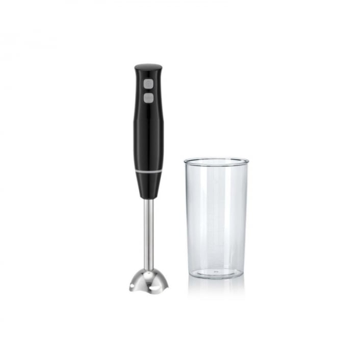 Mixer vertical tip blender cu pahar, Rosberg, 400W, Capacitate pahar 700ml, Lama otel inoxidabil, Negru