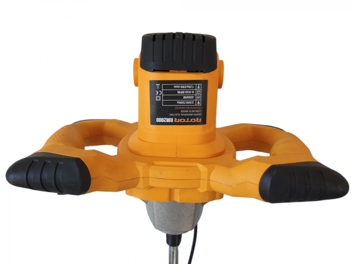 Mixer electric pentru materiale de constructii (ciment, mortar)  Rotor RM2000, 2000W, 930RPM, Galben [3]