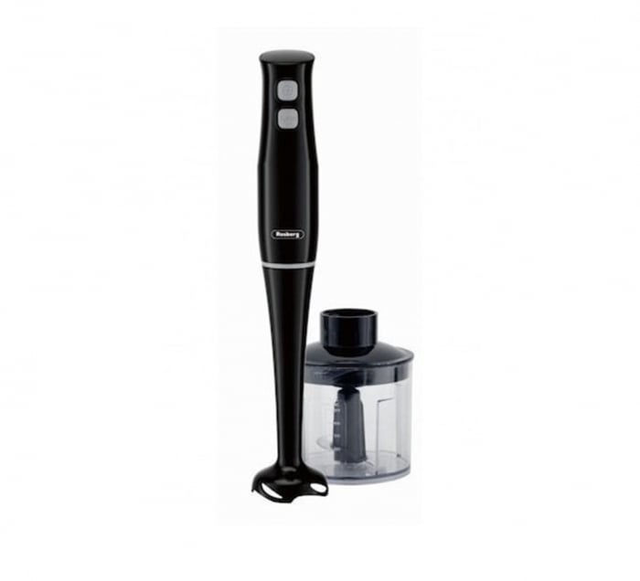 Mixer vertical tip blender cu chopper, Rosberg, 400W, Capacitate tocator 500ml, Lama otel inoxidabil, Negru