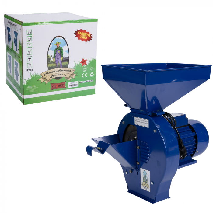Moara electrica cu ciocanele nr. 3 Micul Fermier GF-0888, 2.5KW, 200 kg/h, 3000RPM, 3 site [8]