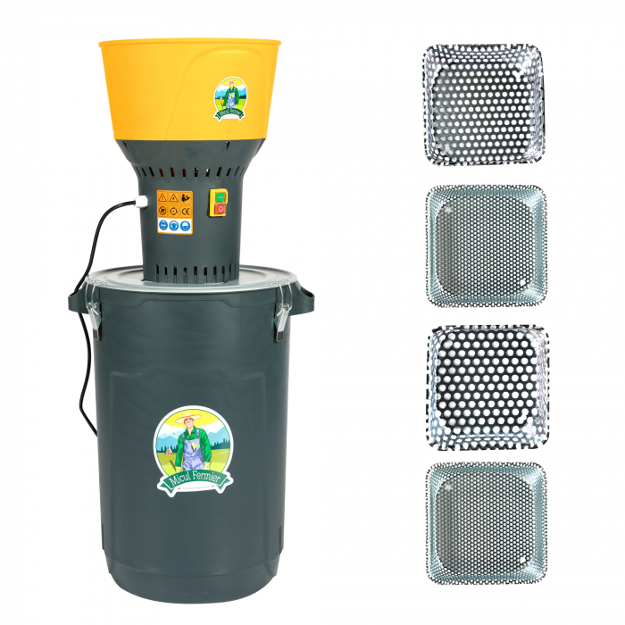 Moara electrica cu galeata plastic 60L Micul Fermier GF-2453, 1300W, 19000RPM, 5 site incluse [6]