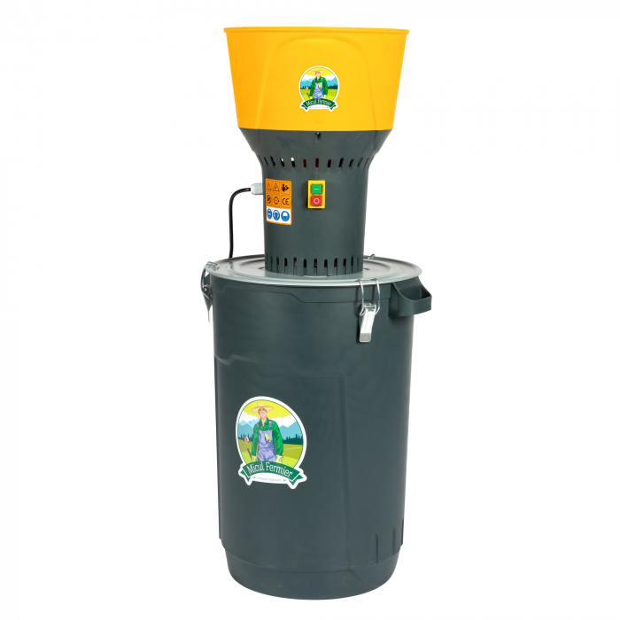 Moara electrica cu galeata plastic 60L Micul Fermier GF-2453, 1300W, 19000RPM, 5 site incluse [2]