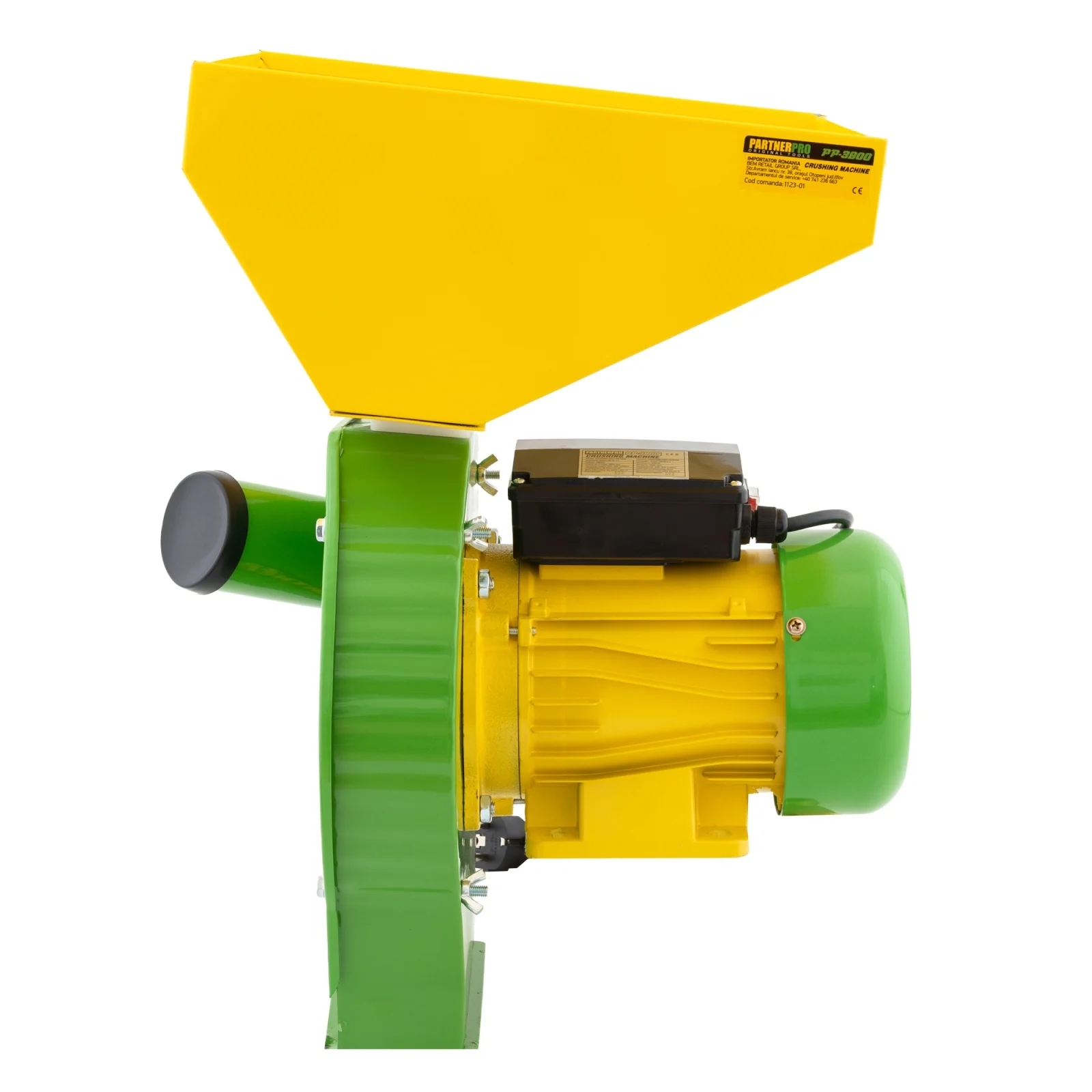 Moara electrica PartnerPRO, 3900W, Productivitate 240Kg/h, 2850RPM, Galbena/Verde [4]