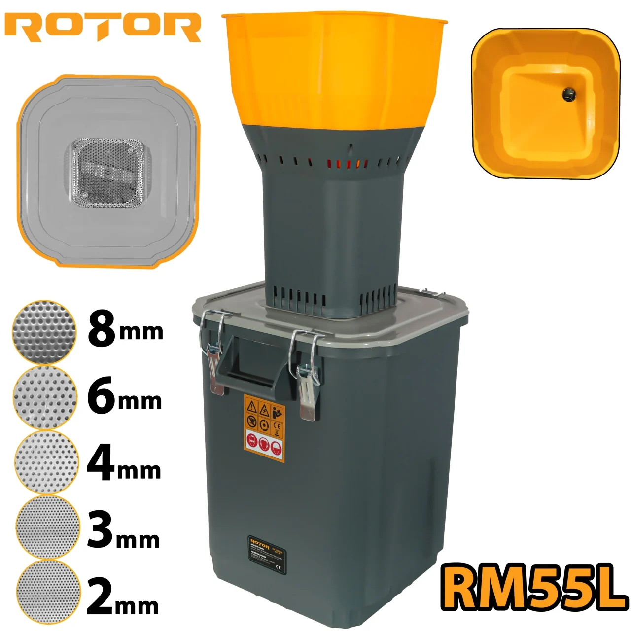 Moara electrica pentru cereale Rotor, 1500W, 19000RPM, Volum 55L, 5 site incluse [2]