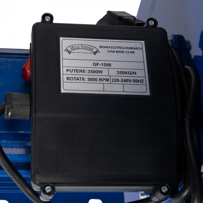 Moara electrica pentru macinat cereale/ stiuleti de porumb Micul Fermier GF-1506, 3.5kW, 350 kg/h, 2850RPM [10]