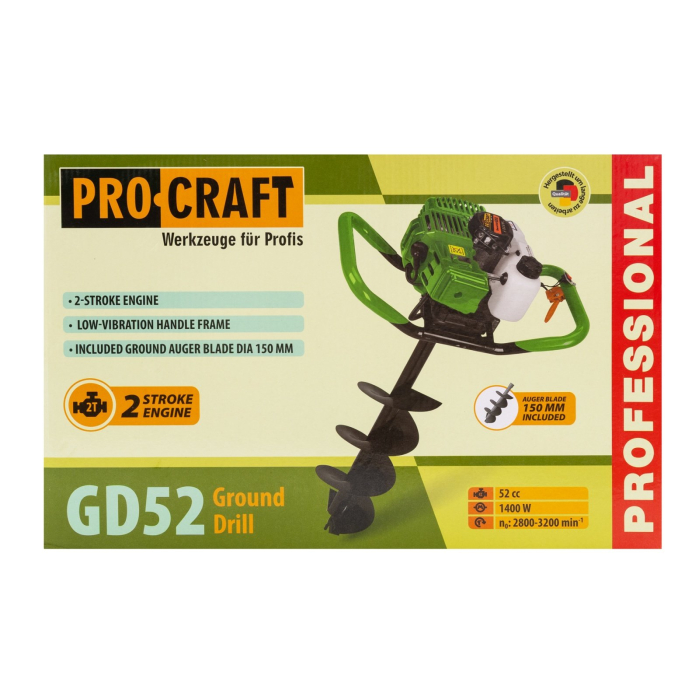 Motoburghiu Procraft GD52, 1400W,  2800-3200RPM, 1xBurghiu inclus 150x800mm [10]