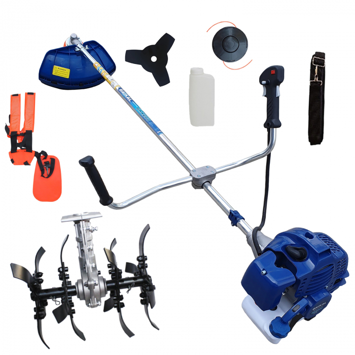 Motocoasa de umar Baikal BK 4200 + Cultivator + Ham dublu, 5.6CP, 3accesorii incluse, 2 timpi