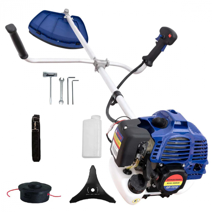 Motocoasa Micul Fermier GF-1310, 3.4 CP, 43 CC, 2 timpi, 150 cm Lungime Arbore, Accesorii Incluse [2]