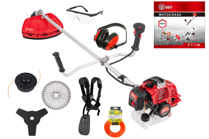 Motocoasa pe benzina DDT, 6 Cp, 51 CC, 8 acc. incluse
