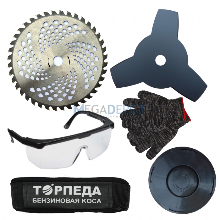 Motocoasa pe benzina Top Uralmash, 5.5KW/7.48CP, 52CC, 16000RPM, Accesorii incluse, Neagra [3]