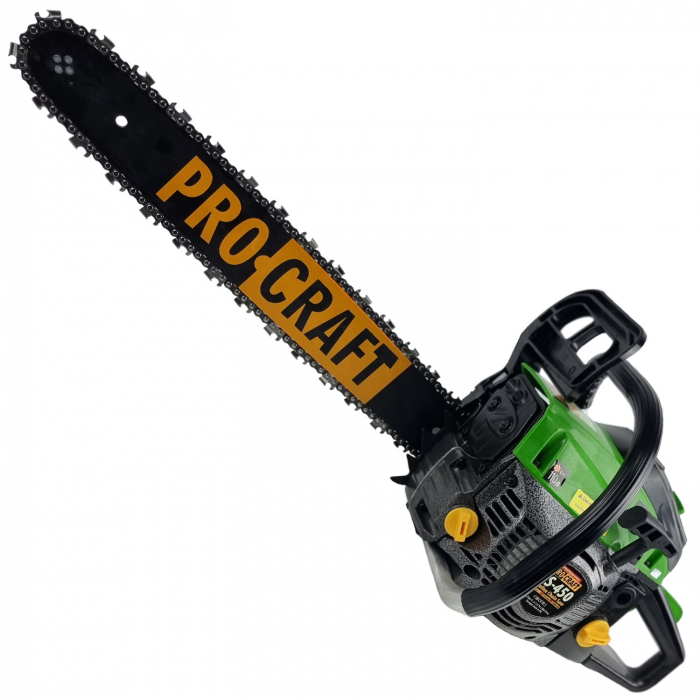 Motofierastrau cu lant pe benzina ProCraft GS450, 7CP, 2 lame, 2 lanturi, pachet ulei, bujie rezerva, ungere automata [2]