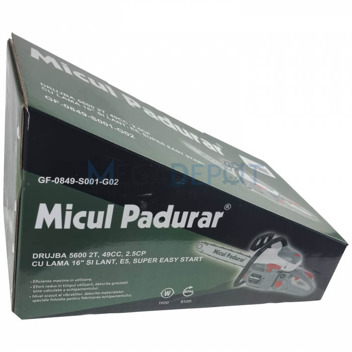 Motofierastrau (drujba) pe benzina Micul Padurar 5600 E5 1L16"-1L, 2T, 2.5CP, 49CC, Super Easy Start [3]