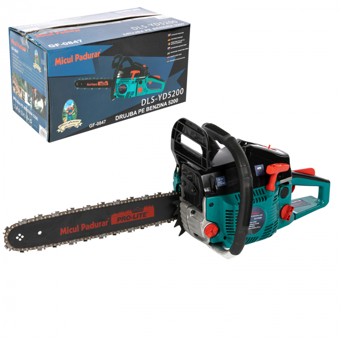 Motofierastrau pe benzina (drujba) Micul Padurar 5200, 2.72CP/2kW, 8500RPM, 52CC, Verde [6]