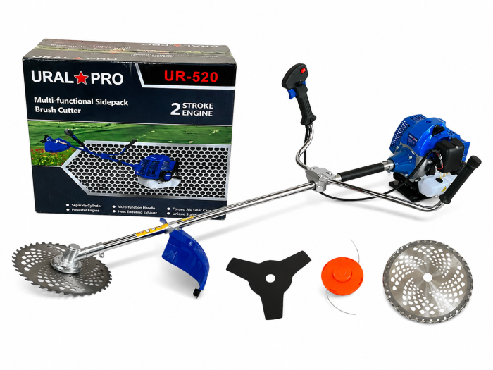 Motocoasa pe benzina Ural Pro UR-520, 8CP, 52CC, 19000RPM, Accesorii incluse [5]