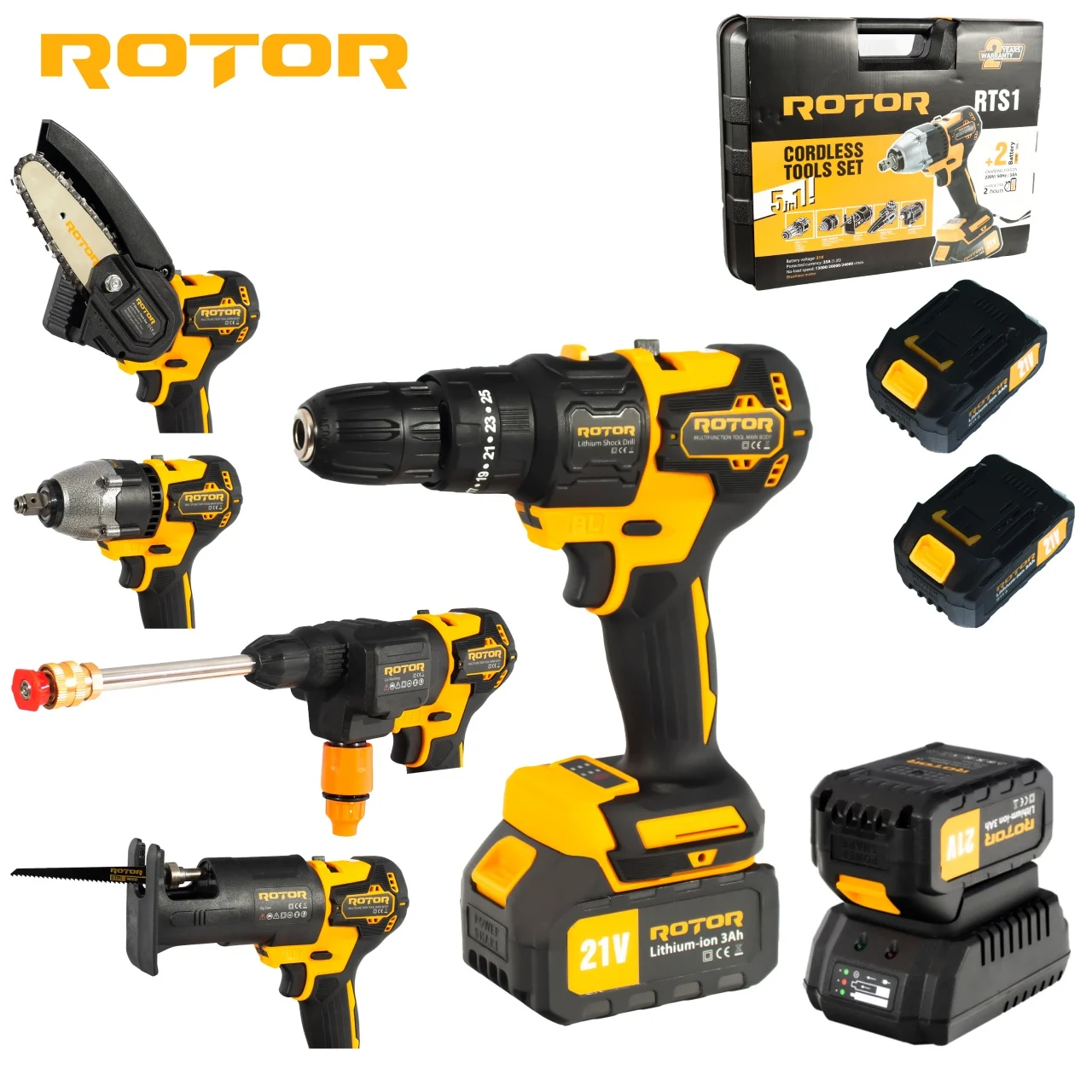 Multifunctional 5in1 pe acumulator ROTOR RTS1, 21V/3Ah, 24000RPM, Brushless [5]