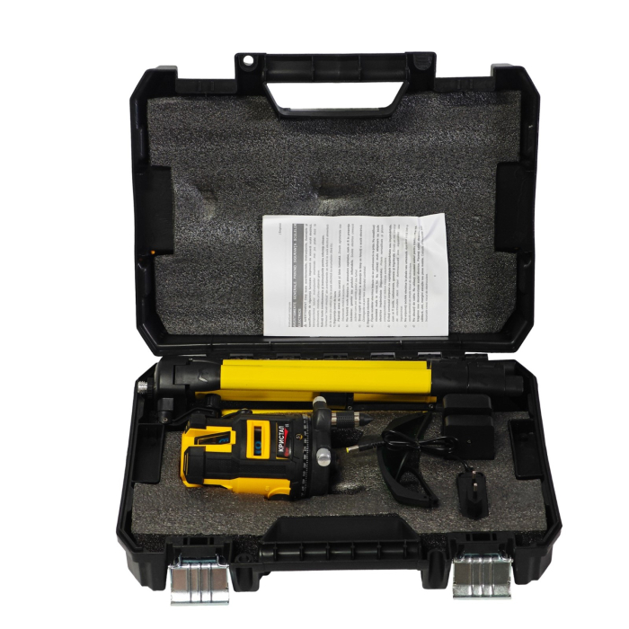 Nivelă laser profesională DDT-KRISTAL 12 linii, fascicul verde, cu trepied, acumulator Li-Ion, ochelari de protecție și valiză de transport [3]