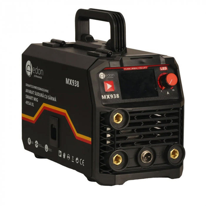 Pachet Aparat de sudura Edon Professional SMART MIG 495A XL, Sudura Smart MIG/MMA/TIG, masca automata, suporti magnetici, suport de masa, sarma flux [3]