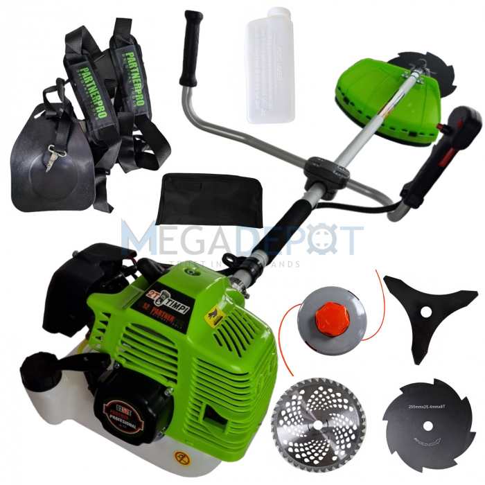 Pachet PartnerPro Motocositoare DX52E New Generation + Motofierastrau PS-5200, 2 lame si 2 lanturi, totul inclus, motor 2 timpi, benzina [3]