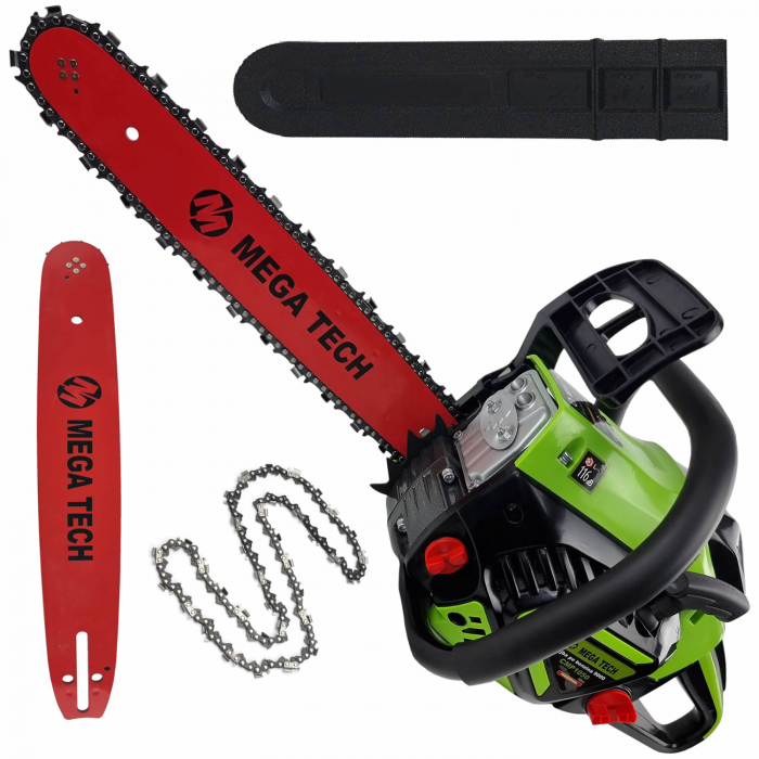 Pachet MegaTech Motofierastrau 9000 CARBON + Aparat de sudura MMA 400 + Masca automata cu cristale lichide, accesorii incluse, afisaj difital, EasyStart, lant unghi super drept expert [2]